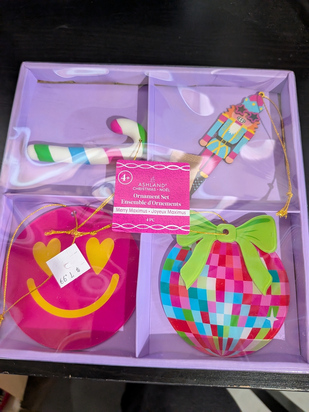 Ashland Merry Maximus Pink & Multicolor Ornament Set - 4pc